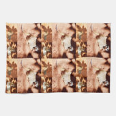 ミーアカツ・ダーティ・フェイス・フォト・コラージュ キッチンタオル (横)