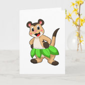 ミーアキャットがバレエを踊る カード (黄色い花)