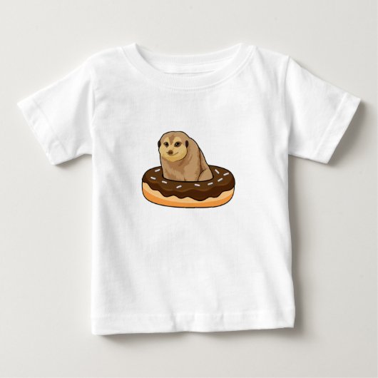 ミーアキャットとドーナツ ベビーTシャツ (正面)