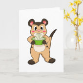 ミーアキャットとラーメン カード (黄色い花)