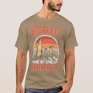 ミーアキャットは私のスピリットアニマル レトロデザイン Tシャツ