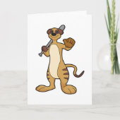 ミーアキャットを野球選手に見立てて野球バットを持たせたもの カード (正面)