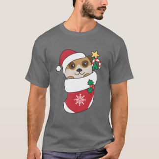ミーアキャット クリスマス 雪 冬 動物 友達 Tシャツ