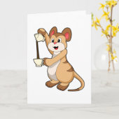 ミーアキャット コーヒーポット & コーヒー.PNG カード (黄色い花)