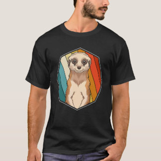 ミーアキャット ズー アニマル アフリカ サファリ レトロ ミーアキャット 1 Tシャツ