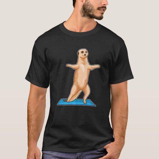 ミーアキャット ヨガ フィットネス スポーツ Tシャツ (正面)