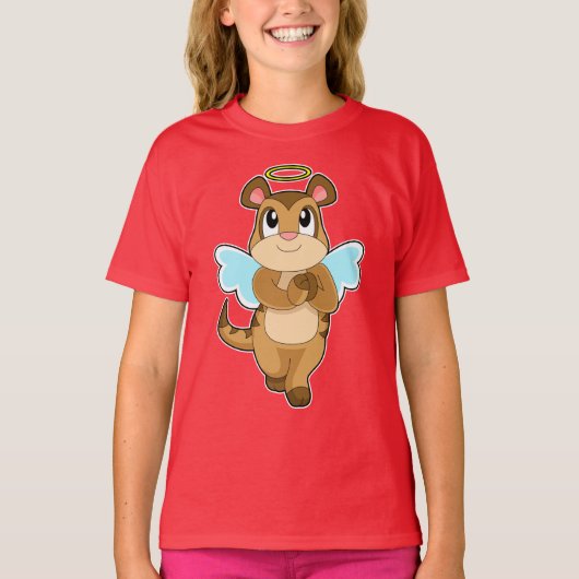ミーアキャット 天使の羽 Tシャツ (正面)