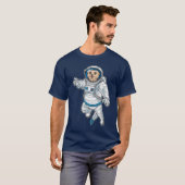 ミーアキャット 宇宙飛行士 宇宙 Tシャツ (正面フル)