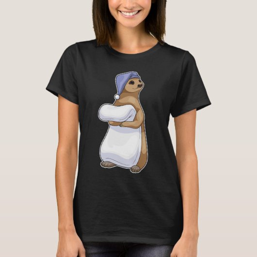 ミーアキャット 寝る時のナイトキャップ Tシャツ (正面)