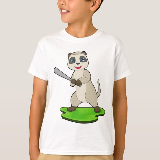 ミーアキャット 野球 バット Tシャツ (正面)