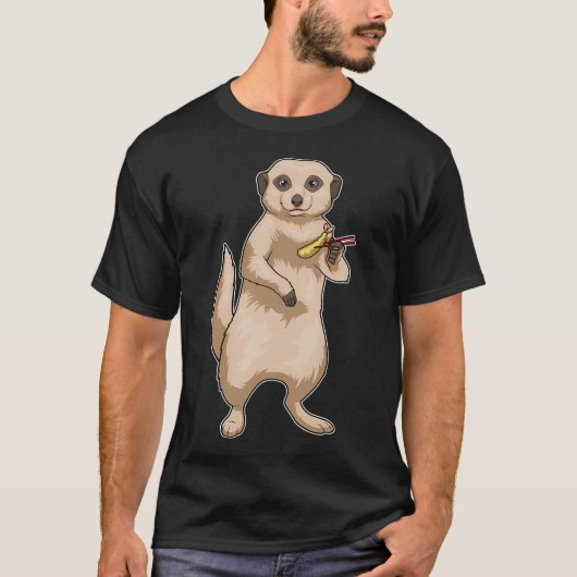 ミーアキャット 魚の天ぷら Tシャツ (正面)