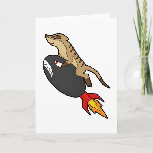 ミーガトがロケットで飛ぶ カード (正面)