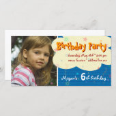ミーガンの誕生日パーティフォト招待状 (正面/裏面)