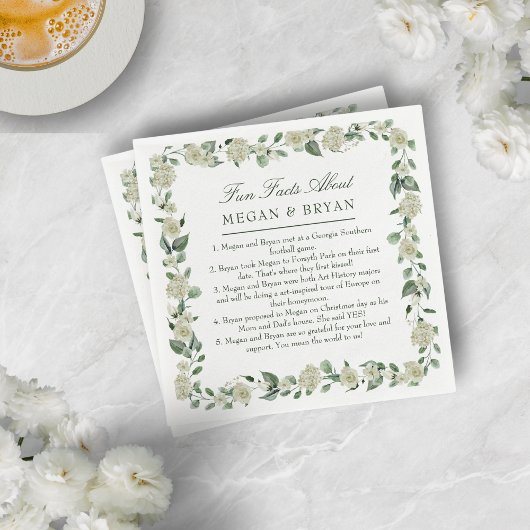 ミーガンエレガントな結婚式披露宴おもしろいファクトカクテル スタンダードカクテルナプキン