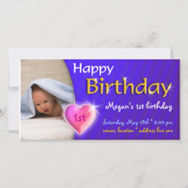 ミーガンカートラブルラブリー誕生日写真招待状