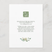 ミーガンシンプルグリーンリーウェディングレセプションエンクロージャ エンクロージャーカード (裏面)