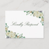 ミーガンシンプルフローラグ結婚リーナーズWebサイトRSVP エンクロージャーカード (正面)