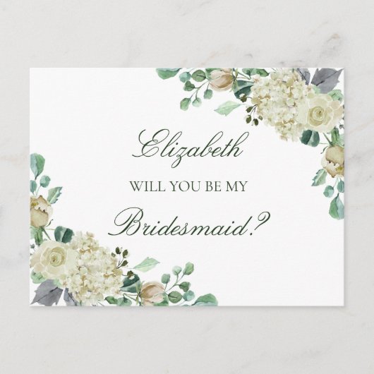 ミーガンバラグリーンリーブライデスメイド提案 インビテーションポストカード (正面)