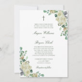 ミーガンホワイトローゼグリーンリークリスチャン結婚ズ 招待状 (正面)