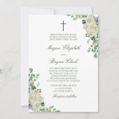 ミーガンホワイトローゼグリーンリークリスチャン結婚ズ 招待状 (正面)