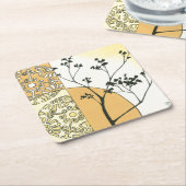 ミーガンMeagher著希薄な木のシルエット スクエアペーパーコースター (アングル)