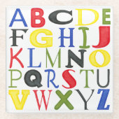 ミーガンMeagher著明るく着色された手紙 ガラスコースター (正面)