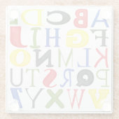 ミーガンMeagher著明るく着色された手紙 ガラスコースター (裏面)