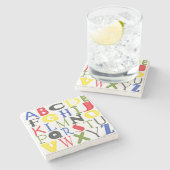 ミーガンMeagher著明るく着色された手紙 ストーンコースター (横)