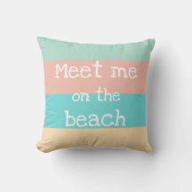 ミーティングオンビーチレトロストライプの装飾用クッション