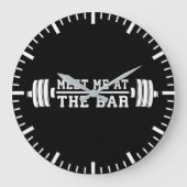 ミーティングザザバー- Barbell -トレーニング ラージ壁時計 (正面)
