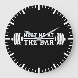 ミーティングザザバー- Barbell -トレーニング ラージ壁時計