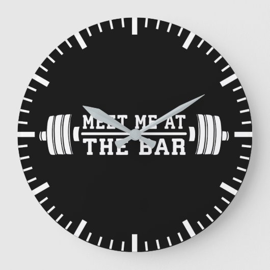ミーティングザザバー- Barbell -トレーニング ラージ壁時計 (正面)