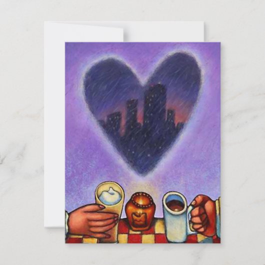 ミーティングスピードデートすること日付コーヒー招待状 招待状 (正面)