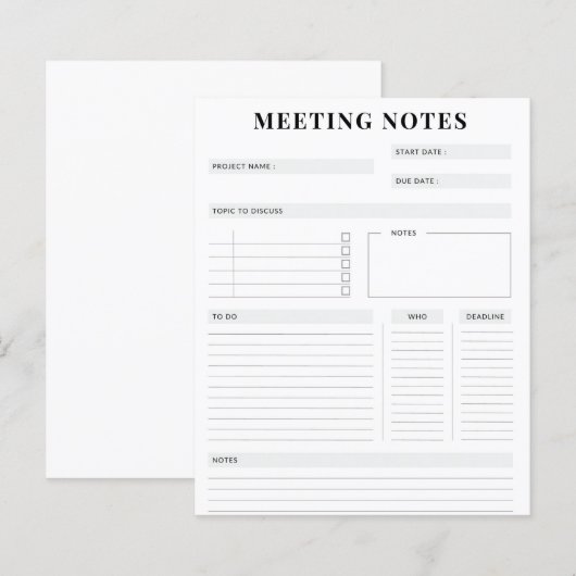 ミーティングノート (正面/裏面)