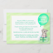 ミーティ新生児コアラパーティー招待状ミントグリーン 招待状 (裏面)