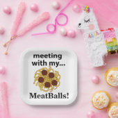 ミートおもしろいボールと会うパーティー ペーパープレート (パーティー)