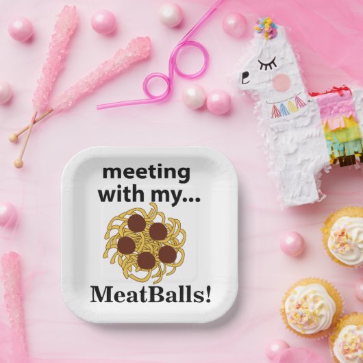 ミートおもしろいボールと会うパーティー ペーパープレート (パーティー)