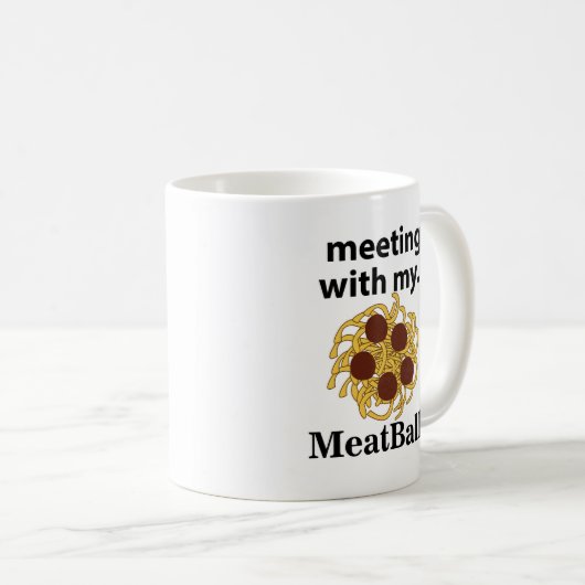 ミートおもしろいボールと会う コーヒーマグカップ (正面右)