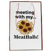 ミートおもしろいボールと会う ミディアムペーパーバッグ (正面)