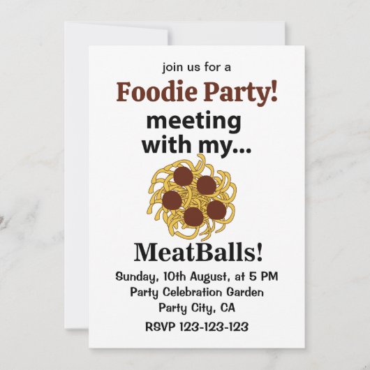 ミートおもしろいボールと会う 招待状 (正面)