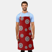 ミートアステカエイリアンオールオーバープリントエプロン エプロン (着用した状態)