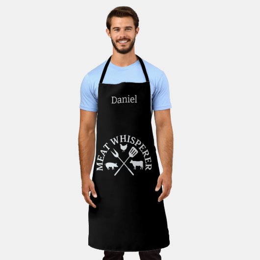 ミートウイスパーラーメンズエプロン エプロン (着用した状態)