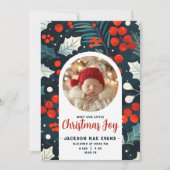 ミートザリトルクリスマスジョイフォトベビー誕生 案内状 (正面)