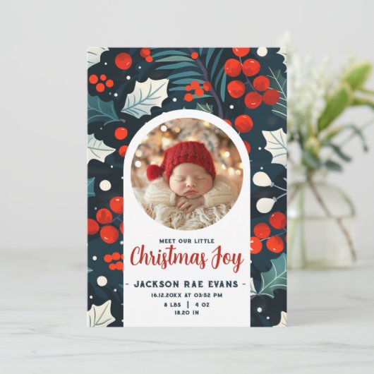 ミートザリトルクリスマスジョイフォトベビー誕生 案内状 (スタンド正面)