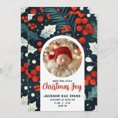 ミートザリトルクリスマスジョイフォトベビー誕生 案内状 (正面/裏面)