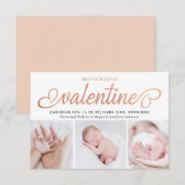 ミートザリトルバレンタイン3写真誕生ベビー 案内状 (正面/裏面)