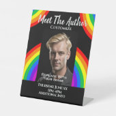 ミートザ作家LBGTQレインボー 台座サイン (正面)