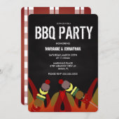 ミートスケウダーズBBQフレイムス調理師アウトパーティの招待状 招待状 (正面/裏面)
