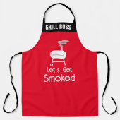 ミートスモーカー、BBQことわざエプロンおもしろい、BBQスモーカー エプロン (正面)