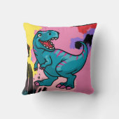 ミートディノザブルーとピンクの恐竜装飾用クッション クッション (裏面)